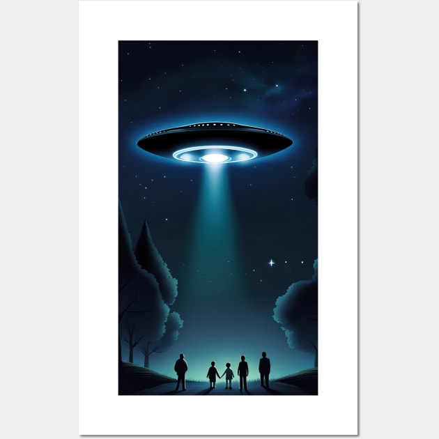 UFO Over Family Wall Art by roswellboutique